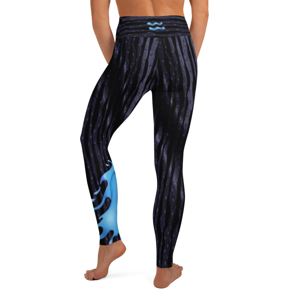 Workout Leggings. Zodiac Art Gym Activewear or Yoga Pants. "Cosmic Aqua" by WickedYo.